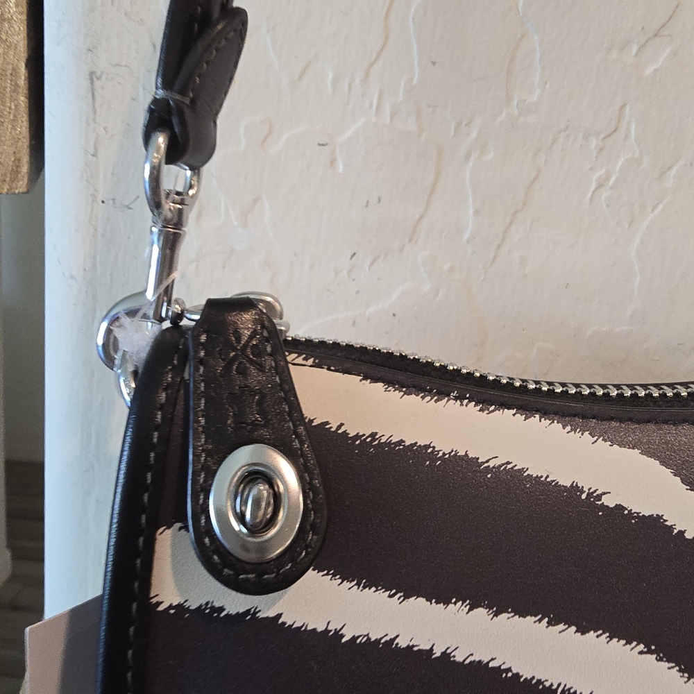 NWT COACH Swinger Zebra Animal Print Mini Bag 20 - Picture 3 of 13